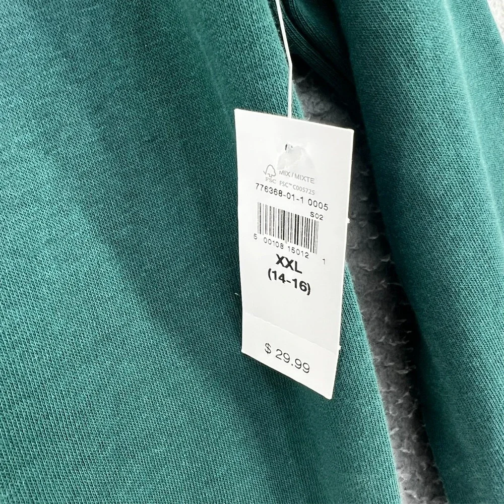 NWT Gap Kids Girls Fleece Soft Hoodie Sweatshirt XXL 14-16 Green